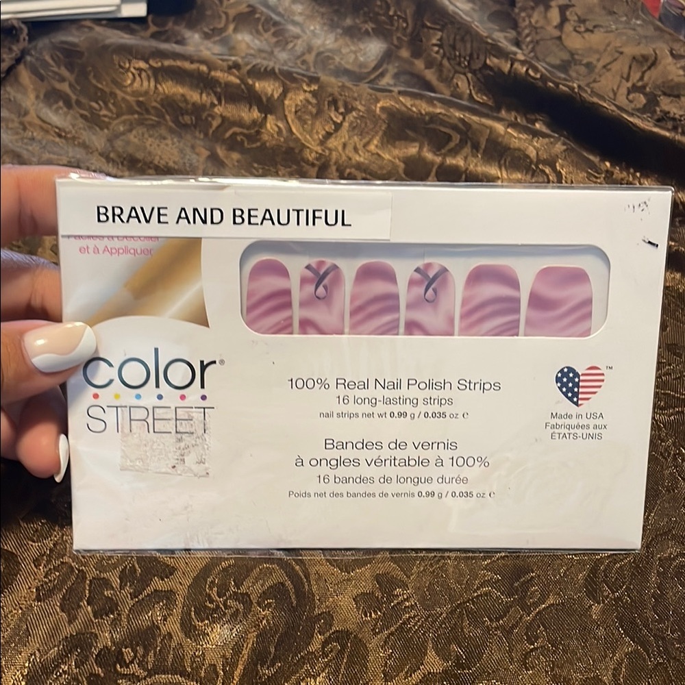 Color Street “Brave & Beautiful” Pink and Purple Nail Strips